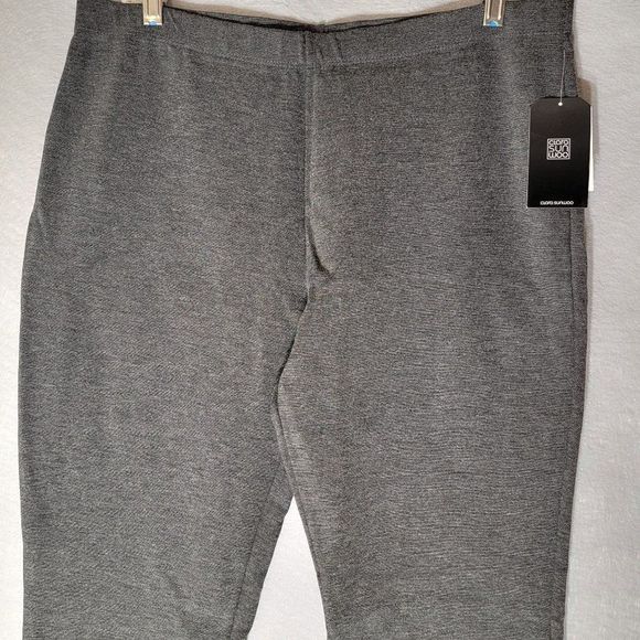 New Clara Sunwoo Knit Pull On Dress Pants Womens 1X Dark Grey Stretch Tapered - Picture 3 of 10